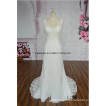 Handmade Flowers Elegant Strapless Beaded A Line Chiffon Bridal Gown